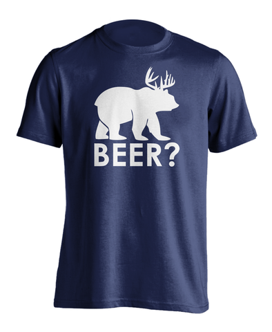 Funny Bear Deer Drinking Humor Beer T-Shirt