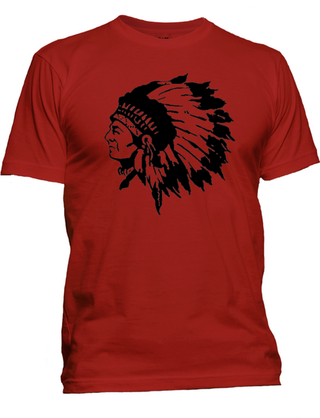 Men's Black Hawk Indian Chief Native American T-Shirt