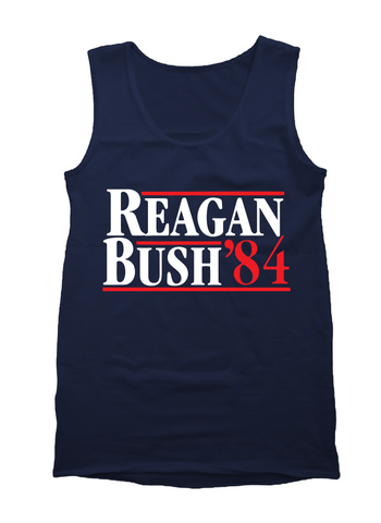 Men's REAGAN BUSH '84 Retro Political Election Tank Top