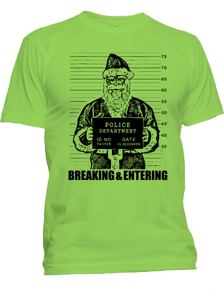 Bad Santa Arrested Funny Christmas T-Shirt